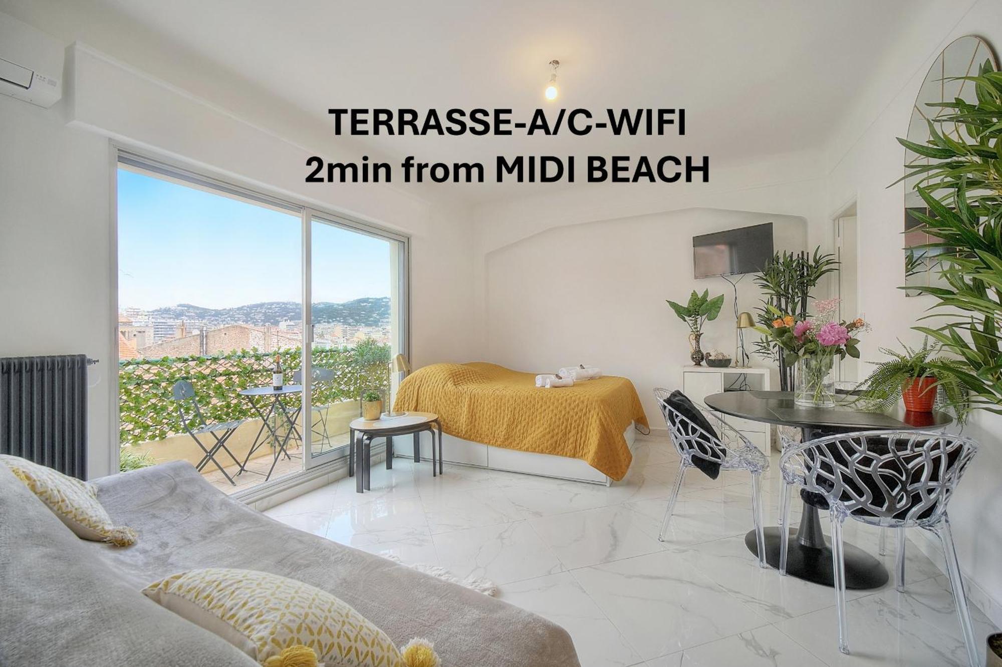 Studio Lumineux 200 M Des Plages A0B192 Cannes Exteriör bild